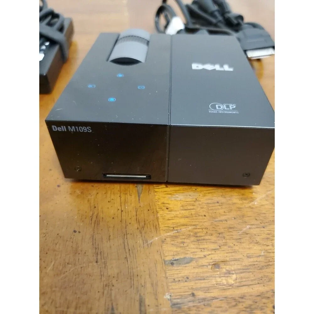 Dell M109S DLP Portable Projector Easy On The Go With Power & Connector Cords